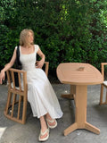 Summer Pure Color Bodycon Midi Dress Office Ladies Slim French Elegant Dress Casual Sleeveless Korean Style Dress