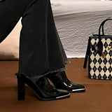Breakj Women In 2024 New Autumn And Winter Ken Beans With The Same Patent Leather Thick With Versatile Advanced Sense Thin Boots Short Tube Women's Single