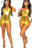 Sexy One Shoulder Bodysuits And Shorts Two Piece Sets Women Solid Color Macthing Clothes Summer Nightclub Party