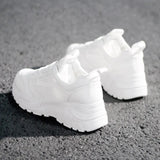 Breakj Dad Shoes Women 2025 New Spring And Summer Net Surface Hollow Breathable Students Thick Bottom Increase Leisure Small White Shoes Female