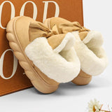 New Winter Fur Snow Boots Women Luxury Thicken Plush Cotton Padded Shoes Woman Platform Lightweight Ankle Boots Botas