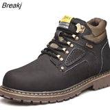 Leather Autumn Winter Boots 2022 Men Winter Shoes Warm Plush for Cold Winter Military Boots Ankle Botas Men's Boots