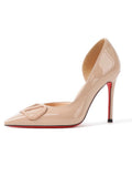 Breakj Summer Fashion Single Shoe Buckle High Heel Fine Patent Leather V Buckle Metal Fastener Fine Heel Sandals Fashion