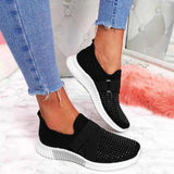 Sneakers 2020 New Bling Rhinestone Ladies Shoes Slip On Comfortable Sole Running Walking Shoes Female Flat Sports