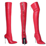 Breakj Autumn And Winter New Fashion Solid Color Fine High With Metal After Zipper Over The Knee Boots