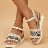Style Printed Wedge Sandals for Women Summer 2023 Non Slip Platform Shoes Woman Lightweight Casual Gladiator