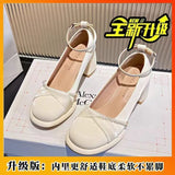 Breakj Red Single Shoes Women 2025 Spring And Summer New Super Fire French Retro Pearl High Heeled Quality Mary Precious