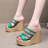 Breakj Plop And Ultra-High Heel Waterproof Table Pine Cake Thick Bottom Fish Mouth Sandals Night Shop Sexy Transparent With Fashion Slippers