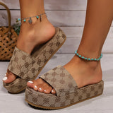 Breakj Large Size Thick Bottom Female Slippers 2024 New Plum Embroidery Pine Cake Bottom Casual Female