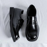 Breakj Wind Small Leather Shoes Male Design Sense Small Spring And Autumn Flat Shoes Black Lazy Foot Pedal