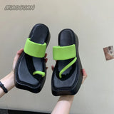 Women Slippers Sexy Clip Toe Shoes 2023 Summer NEW Platform Flip Flops Sandals Beach Slides Indoor Zapato Mujer Black