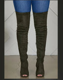 Breakj New Lady Over Knee Boots Side Zipper Fish Mouth High Fine And Large Size Over Knee Elastic