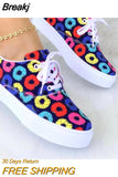 Print Women Shoes Spring Plaid Lace-Up Sneakers Print Fashion Canvas Sneakers Light Size 43 Walking Vulcanized