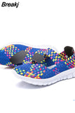 Shoes Plus Size Women 2023 Fashion Elastic Band Weave Shoes Women Comfort Flat Shoes Women Casual Loafers Zapatos De