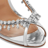 New Summer Transparent Shoes For Women Crystal Chain High Heel Women's Sandals Peep Toe Slingback Women Pumps Wedding