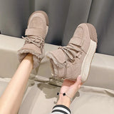 Boots 2022 New Fashion Women's Boots Women's Suede Lace Ankle Boots Warm Women's Winter Flat with Shoes for