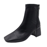 Breakj Boots Women 2025 New Female Boots Winter Head Behind The Zipper Short Boots Women's Thick And Middle Boots