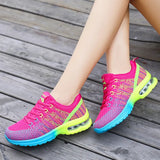 Breakj Women's Shoes Spring New Mesh Fly Weaving Breathable Lightweight Air Cushion Sneakers Women's Korean Version Of Student Casual Running