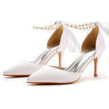 Breakj Cm Fine Heel Large-Size Sandals Banquet Women's Shoes Ribbon Beads High Heel Sandals And Ribbon Dress