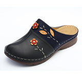 Women's Shoes Are Specially Designed For Large-Size Baotou Women's Sandals, Flower Flat-Soled Women's