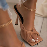 Breakj Color Fine With High Heel Cool Drag Woman's Head Breathable High Heel Slippers Nightclub Hate Sky High Cool