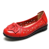 Summer Genuine Leather Shoes Women Butterfly-knot Loafers Women Flats Ballet Autumn Casual Flat Shoes Woman