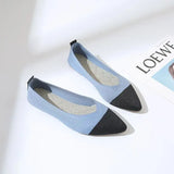 Women Pointed Toe Shallow Flat Shoes Mesh Loafers Soft Bottom Ballet Flats Classic Moccasins Knit Dress Shoes