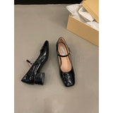 Breakj Temperament With Coarse Heel Single Shoes Summer New French Style Elegant Increase Thin Mary Treasure