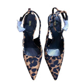 Breakj New Niche Fashion Shoes Leopard Print Sharp High-Heeled Muller