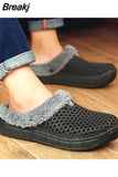 Men and Women Winter Slippers Fur Slippers Warm Fuzzy Plush Garden Clogs Mules Slippers Home Indoor Couple House Floor