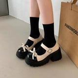 Lovely Mary Jane Small Leather Shoes Female Spring 2024 New Versatile Heighten Thick Bottom With Skirt
