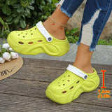 Closed Toe Chunky Platform Sandals Women Soft Hollow Out Thick Solde Slippers Woman Mixed Color Summer Beach