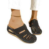 Breakj Casual Women's Slopes And New Sandals Women's Round Head Hollow Summer Bun With Cool