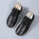 Latest Design Women's Flat Chest Breathable Oxford Women's Shoes Casual Lace Leather Felt Casual