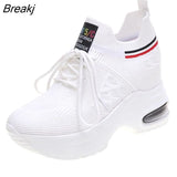 Platform Wedges Women's Sneakers Spring autumn High Quality Mesh Breathable Increased women's shoes Casual Shoes