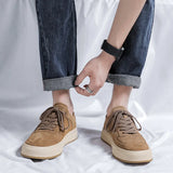 Breakj Men's Shoes Advanced Sense 2023 New Breathable Turn Wool Casual Leather Shoes Men's Retro Versatile Casual Board Shoes