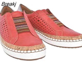 New Fashion Women Slip on Sneakers Vulcanized Shoes Breathable Hollow Out Casual Outdoor Comfortable Plus Size