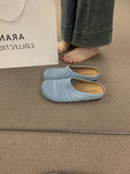 Breakj Niche Hand-Woven Hollow Breathable Bag Half Slippers Women Wear Roman Wind Thick Bottom Muller