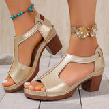 Breakj Summer Women's High-Heeled Sandals Wear Coarse Heeled