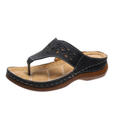 Breakj Large-Size Drill Toes Outside Wearing Beach Sandals Flat-Bottomed Loose Cake Bottom Slippers