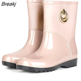 Boots Women Short Tube Rain Shoes Adult Water Boots Anti-skid Water Shoes Jelly Rubber Shoes Rain Boots