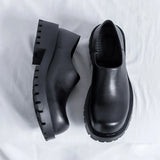 Breakj Head Derby Shoes One Foot Pedal Low Top Casual Shoes British Wind Thick Platform Black Martin Boots Fashion