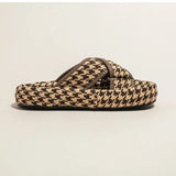 New Vintage Fashion Women Cross Platform Slipper with Thick