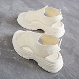 Summer New Platform Sandals for Women Leisure Sport Lightweight Wedge Heeled Diamondback Flying Woven Roman Women
