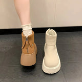 Breakj And Winter 2025 New Thick-Bottomed Martin Boots Women's Cake And Round Head After The Zippered Boun Short