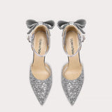 Breakj And Autumn Bride 18-Year-Old Crystal Princess Rite Bowed Men's High Heels Women With Fine Heel