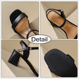 Size 34-40 Heeled Sandals Women Summer 2023 High Heels Shoes For Women Fashion Ankle Strap Buckle Chunky Heel