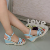 Summer Bohemian Wedge Sandals Women Sandals Casual Women Shoes Fashion Cork Woven Shoes Women Platform Sandals Ladies