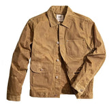 Wax Jackets For Men Pocket Khaki Denim Pocket Jacket Vintage Casual Coat Cotton Solid Slim Jackets