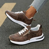 Breakj Casual Sneakers Women's 2025 New Fashion Slope And Thick-Soled Tie With Women's Sports Single